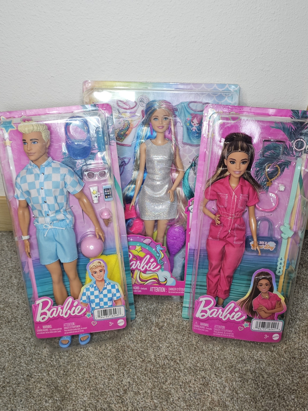 Barbie Doll Set – Pink, Silver & Blue Fashion Dolls